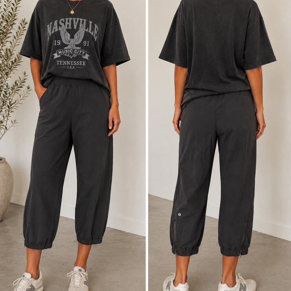 Lululemon Dance Studio Mid Rise Cropped Pants Black Size 8